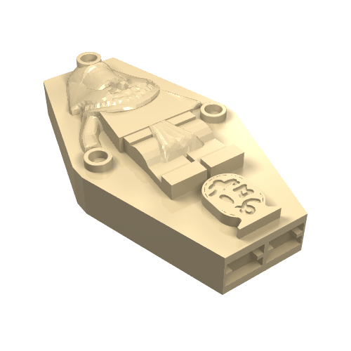 Lego Sarcophagus Lid 2 x 4 x 6 with Mummy Relief [Plain] / Tan
