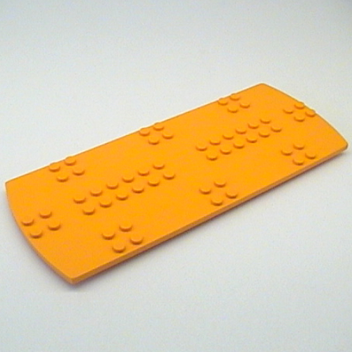 Lego Scala, Plate Special 8 x 20 x 2/3 Round Ends with Reduced Stud Sections / Medium Orange