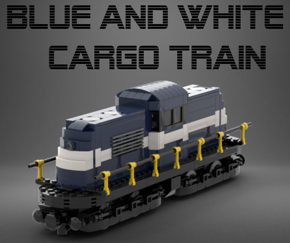 Lego Blue & White Cargo Train by: aaron021