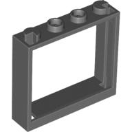 Lego Window 1 x 4 x 3 without Shutter Tabs / Dark Bluish Gray