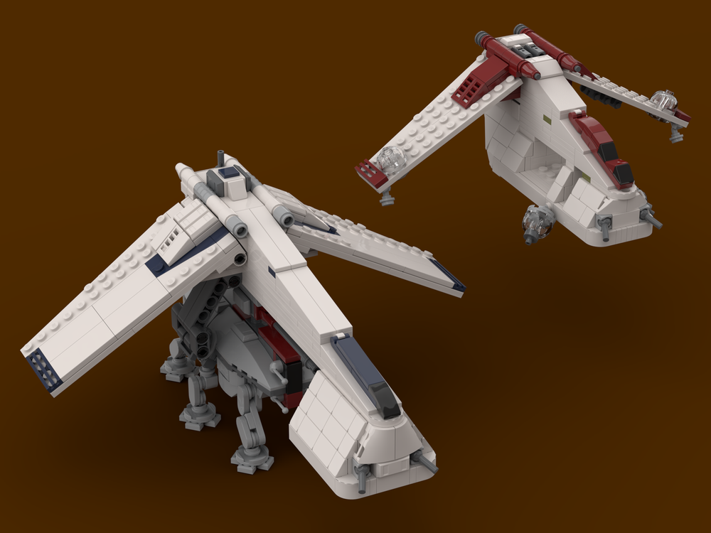 Lego Republic Gunship, Dropship and Walker - LAAT, LAATC, AT-TE (1:125 scale)