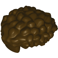 Lego Hair Coiled, Straight Sides / Dark Brown