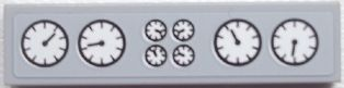 Lego Tile 1 x 4 with Gauges on Light Bluish Gray Background Pattern (Sticker) - Set 9484 / Light Bluish Gray