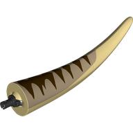 Lego Animal Body Part, Dinosaur, Tyrannosaurus Rex Tail, with Pin, Dark Tan Top and Dark Brown Stripes Print / Tan
