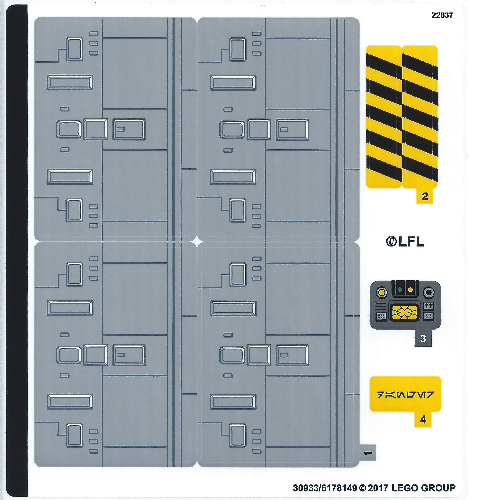 Lego Sticker Sheet for Set 75172-1