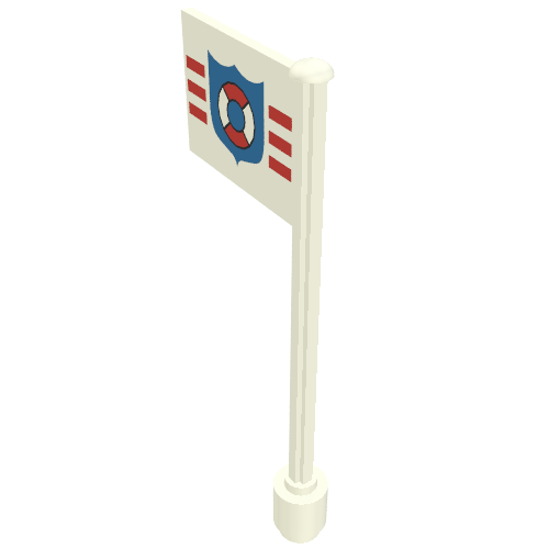 Lego Flag on Flagpole, Straight with Coast Guard Print