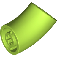 Lego Brick Round 2 x 2 D. Tube with 45° Elbow and Axle Holes (Crossholes) at Each End [SHORT] / Lime