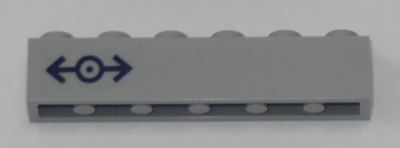 Lego Brick 1 x 6 with Train Logo Dark Blue Pattern Left (Sticker) - Set 60197