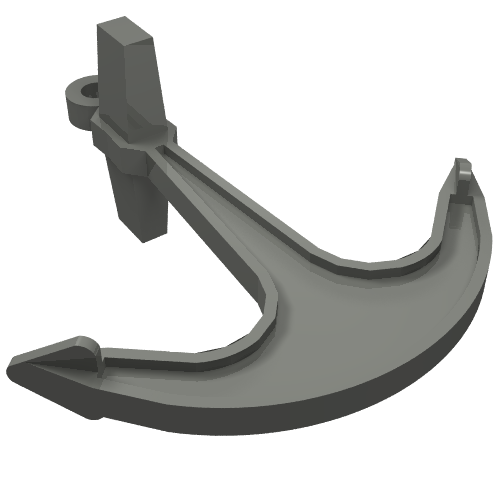 Lego Boat, Anchor - Single Top Hole / Dark Bluish Gray