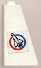 Lego Slope 75 2 x 1 x 3 - Open Stud with Shuttle on Blue and Red Circle Pattern Model Left Side (Sticker) - Set 6614