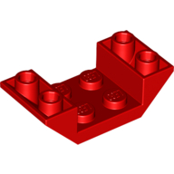 Lego Brick Sloped Inverted 45° 4 x 2 Double with 2 x 2 Recessed / Red