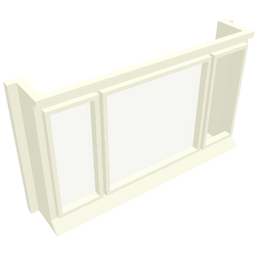 Lego Window 1 x 6 x 3 3-Pane with Glass for Slotted Bricks / White