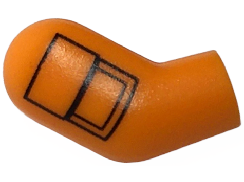 Lego Arm, Right with SW Pilot Pocket Pattern / Orange
