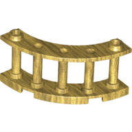 Lego Fence Spindled 4 x 4 x 2 Quarter Round with 2 Studs / Pearl Gold