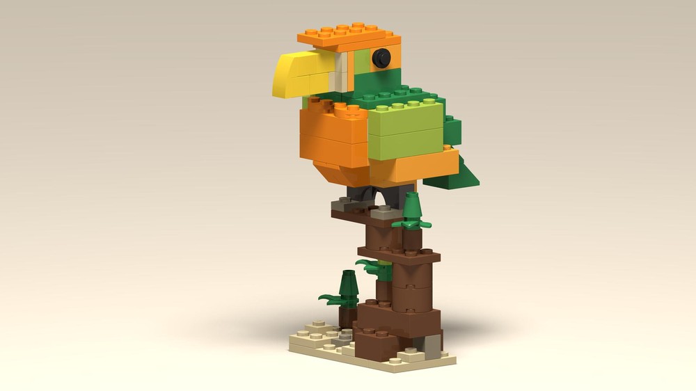 Lego BYGGLEK Green and Orange Bird 2