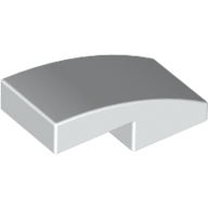 Lego Brick Curved 2 x 1 No Studs [1/2 Bow] / White