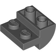 Lego Brick Curved Inverted 2 x 2 with 1 x 2 Cutouts / Dark Bluish Gray
