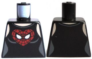 Lego Torso Spider-Man Tank Top with Web Face in Heart Pattern (Mary Jane 5) / Black