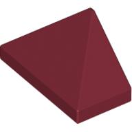 Lego Brick Sloped 45° 2 x 1 Triple with Ovoid Bottom Pin / Dark Red