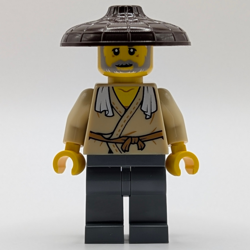 Lego Tan Robes, Dark Bluish Grey Legs, Dark Brown Hat