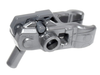 Lego Minifigure, Weapon Gun, Mini Blaster / Shooter for Bar Arrows with Dark Bluish Gray Trigger (22487 / 15392)