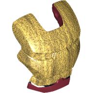 Lego Headwear Accessory Visor Top Hinge with Gold Face Shield and White Eyes Print (Iron Man) / Dark Red