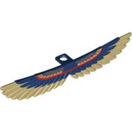 Lego Minifig Neckwear Wings (Mummy) with Tan Feathers and Red and Gold Print / Dark Blue