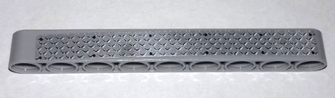 Lego Technic, Liftarm Thick 1 x 9 with Silver Tread Plate and 12 Bolts Pattern (Sticker) - Set 9395 / Light Bluish Gray