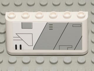 Lego Windscreen 2 x 6 x 2 with SW Gunship Panel Pattern Lower Right (Sticker) - Set 7163
