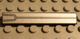 Lego Tile 1 x 6 with Silver Panel Forked Line Pattern (Sticker) - Set 8007