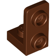Lego Bracket 1 x 1 - 1 x 2 Inverted / Reddish Brown