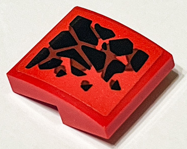 Lego Slope, Curved 2 x 2 x 2/3 with Black Dragon Scales Pattern Model Right Side (Sticker) - Set 71753