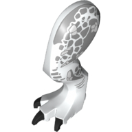 Lego Animal Body Part, Dinosaur, Indominus Rex Leg, Left, with Pin, Light Bluish Gray Scales Print / White