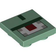 Lego Tile Special 2 x 2 Inverted with Pixelated Red Eye Print