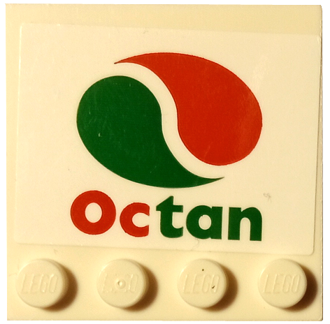 Lego Tile, Modified 4 x 4 with Studs on Edge with Octan Logo Pattern (Sticker) - Set 60292