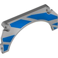 Lego Technic Panel Car Mudguard Arched 11 x 5 x 2 with Blue Stripes (Right) Print / Light Bluish Gray