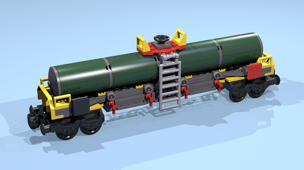Lego 8-Wheel Acid Tanker (long, dark green)