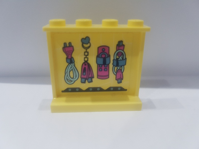 Lego Panel 1 x 4 x 3 with Side Supports - Hollow Studs with Plug and Flash Drives Pattern (Sticker) - Set 41329
