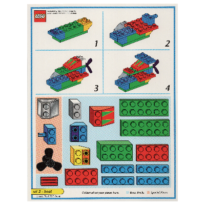 Lego Creator Board Game Model Card (Blue): Boat