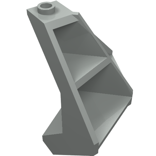 Lego Panel 4 x 4 x 6 Corner Convex Ribbed / Light Gray