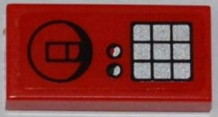Lego Tile 1 x 2 with Phone Switch and Dial Buttons Pattern (Sticker) - Set 3368