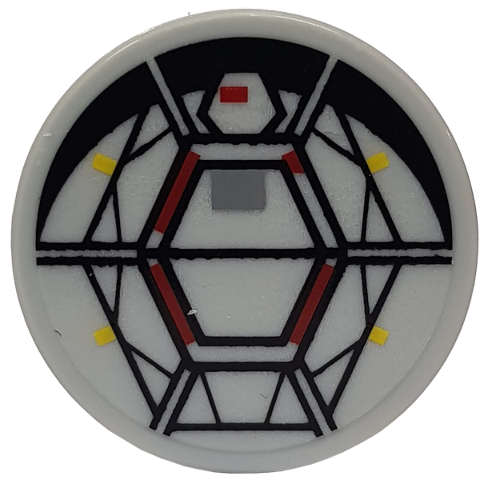Lego Tile, Round 2 x 2 with SW Millennium Falcon Turret Pattern (Sticker) - Set 7778