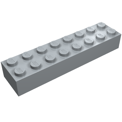 Lego Brick 2 x 8 / Pearl Light Gray