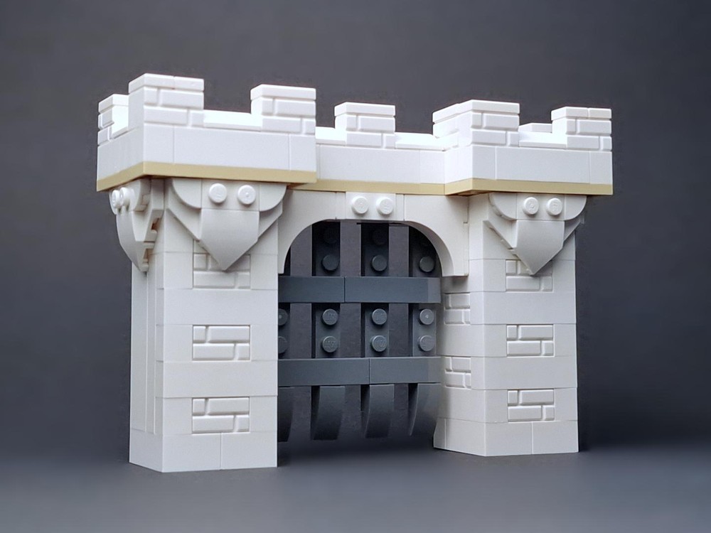 Lego White Castle Gate - Scenery