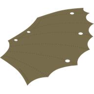Lego Wing 12 x 20 Right with Dark Grey Stitches Print / Tan
