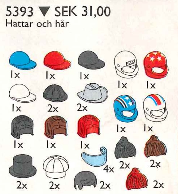 Lego Headgear (Hats and Hair)
