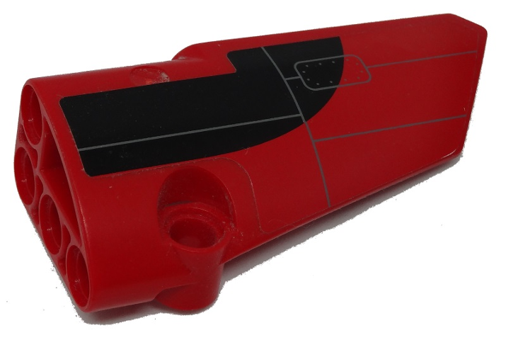 Lego Technic, Panel Fairing # 4 Small Smooth Long, Side B with Light Bluish Gray Lines and Black Pattern (Sticker) - Set 9394
