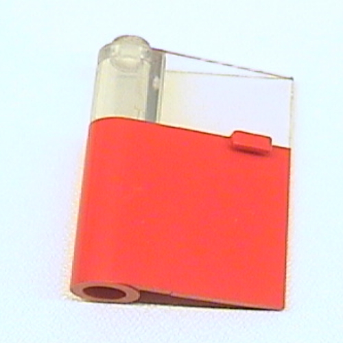 Lego Door 1 x 3 x 3 Left with Window and Horizontal Handle / Red