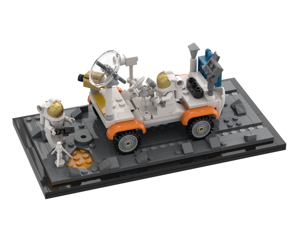 Lego Apollo Lunar Roving Vehicle with lunar surface - Apollo 17