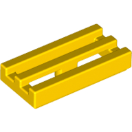 Lego Tile Special 1 x 2 Grille with Bottom Groove / Yellow